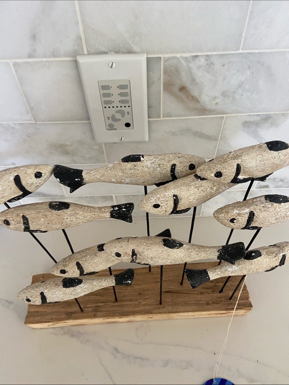 Handcrafted School of Fish Table Sculpture - Natural & Black - Picture 14 of 15